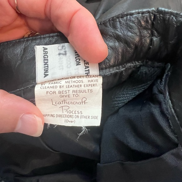 Genuine Vintage Leather Black Mini Skirt by COMINT size 5/6 - Picture 4 of 12